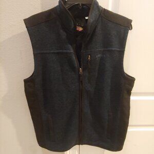 ORVIS Sweater Vest Mens Full Zip Fleece Large Blue Sleeveless Outerwear